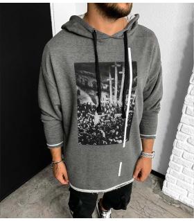 Men's oversized sweatshirt -crosses- BL41035