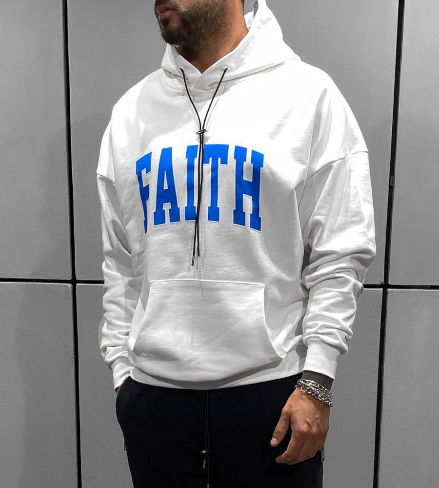 Μπλούζα φούτερ με κουκούλα -FAITH- BL41300