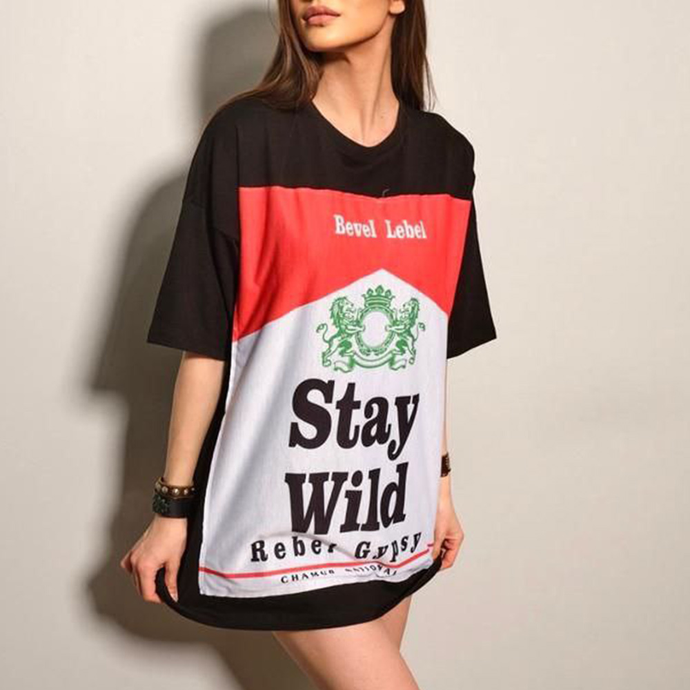 Oversize t-shirt -Stay Wild- PB22096CH