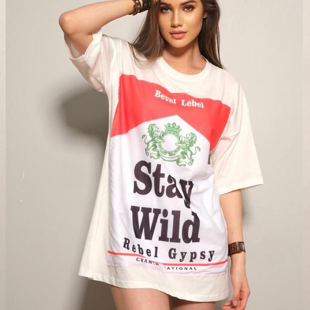 Oversize t-shirt -Stay Wild- PB22096CH