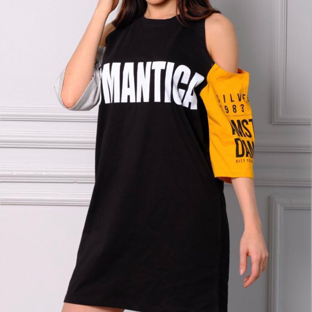 Oversize long t-shirt -ROMANTICA- PB22144CH