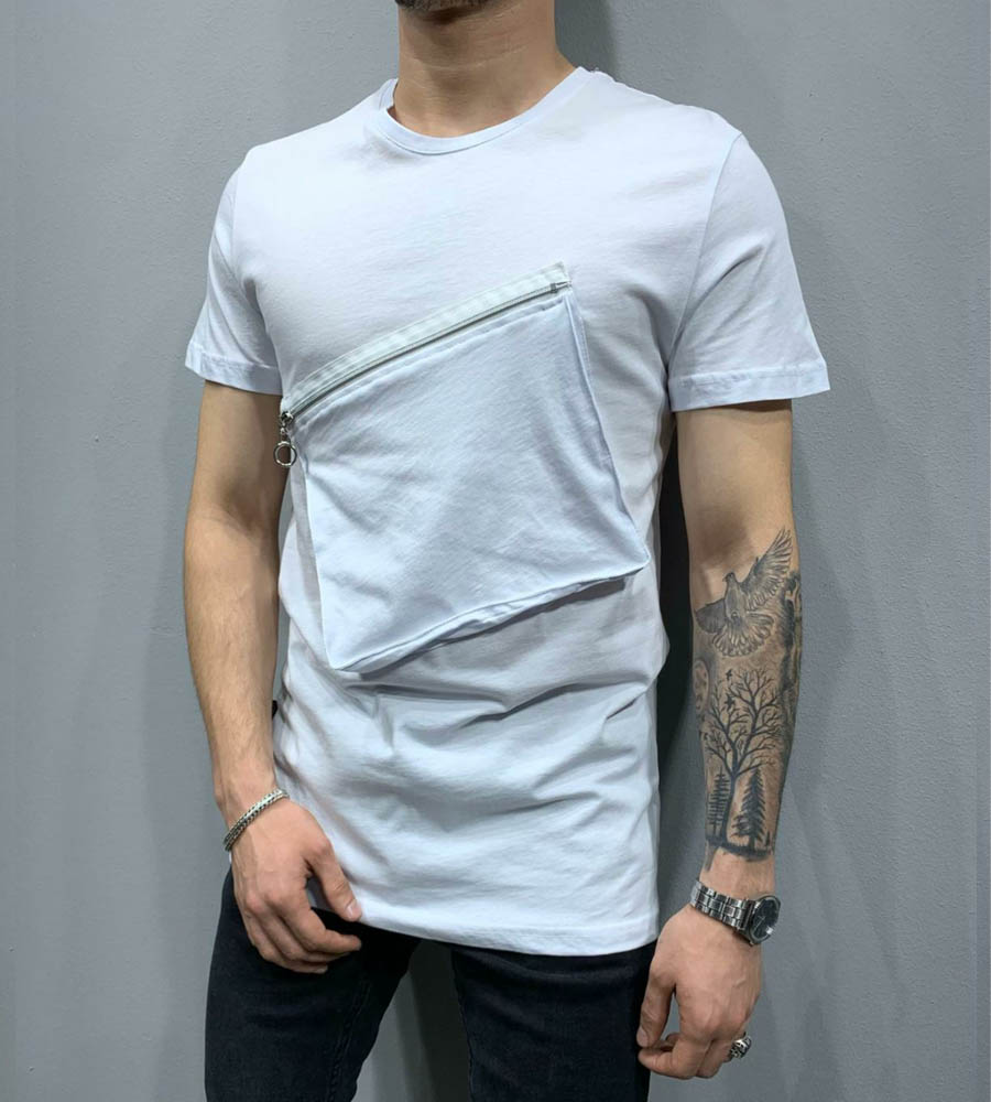 Men's T-Shirt zip and pocket PV25141