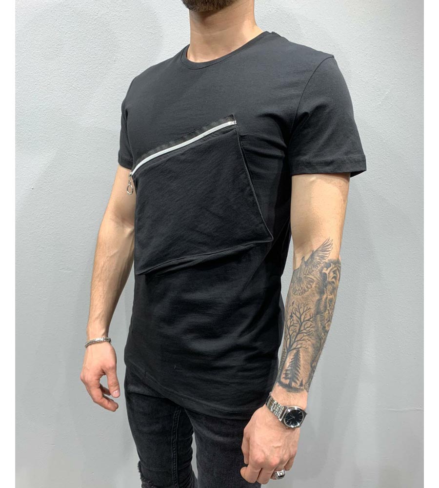 Men's T-Shirt zip and pocket PV25141