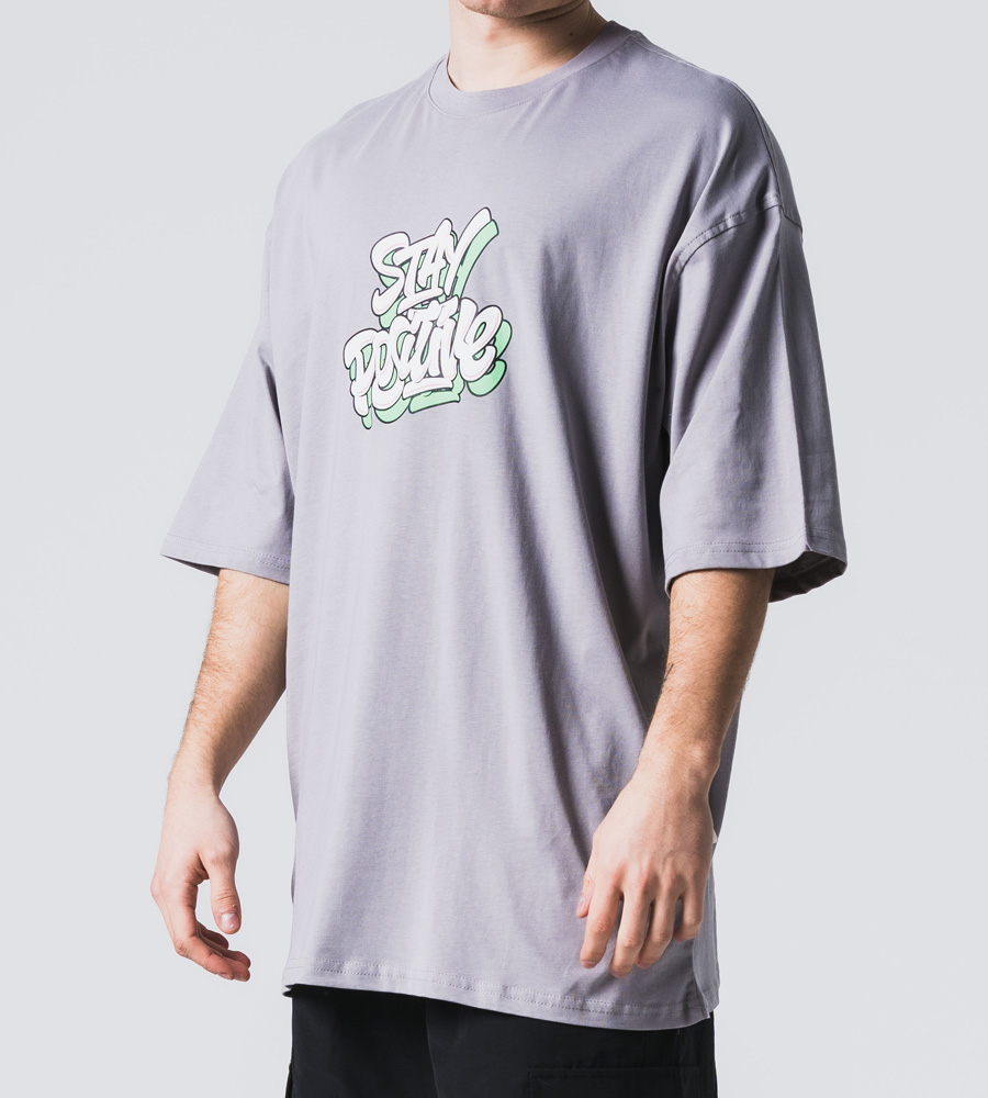 Oversized t-shirt -STAY POSITIVE- TRM0128