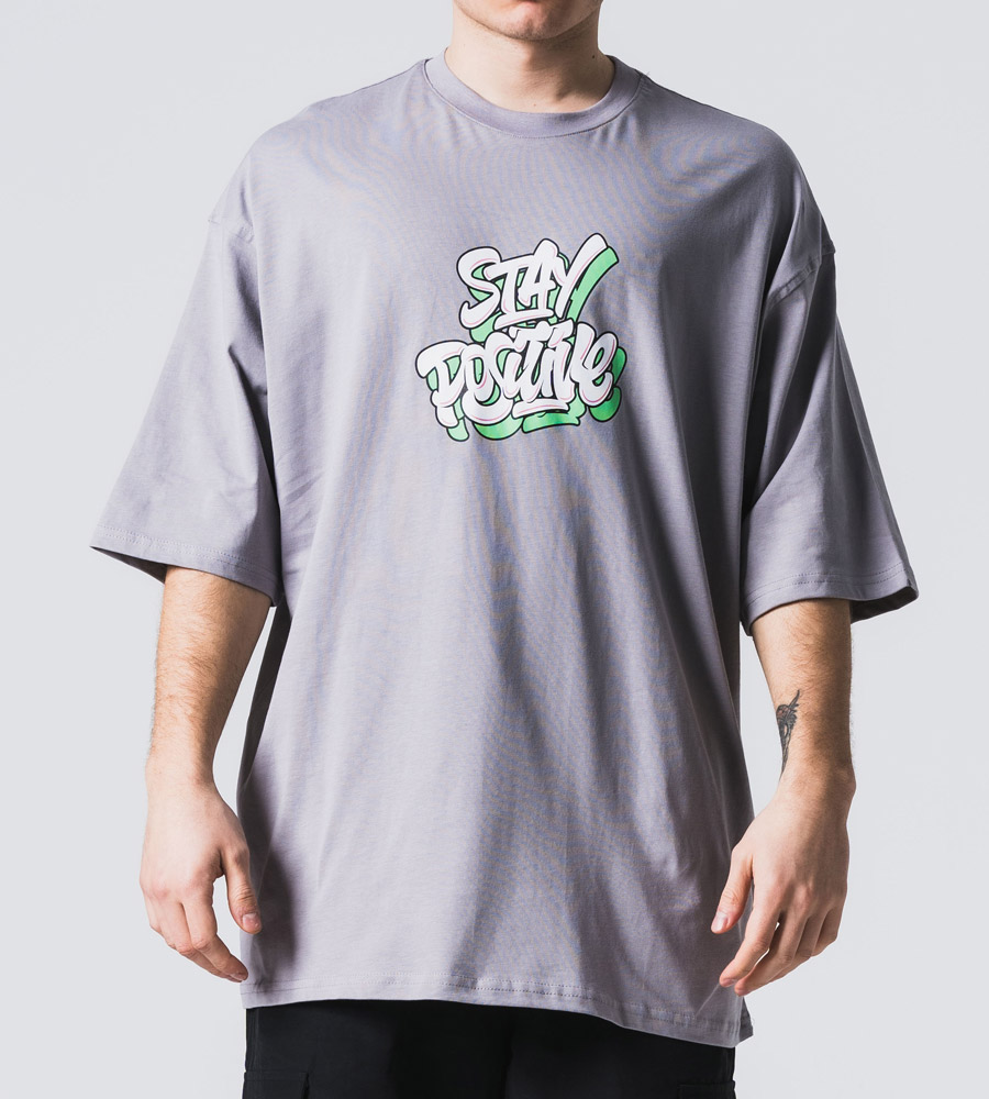 Oversized t-shirt -STAY POSITIVE- TRM0128